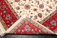 8'2''x 10'4" Hand Knotted 100% Wool 16/18 Pakpersian 300 KPSI Area Rug Ivory Red - Oriental Rug Of Houston