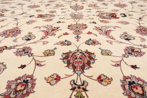 8'2''x 10'4" Hand Knotted 100% Wool 16/18 Pakpersian 300 KPSI Area Rug Ivory Red