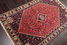 3’4” x 5’10" Vintage Hand Knotted Wool Abadehh 200 KPSI Oriental Area Rug Coral