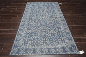 5' x 8' Hand Knotted 100% Wool Oriental Traditional Oriental Area Rug Blue - Oriental Rug Of Houston