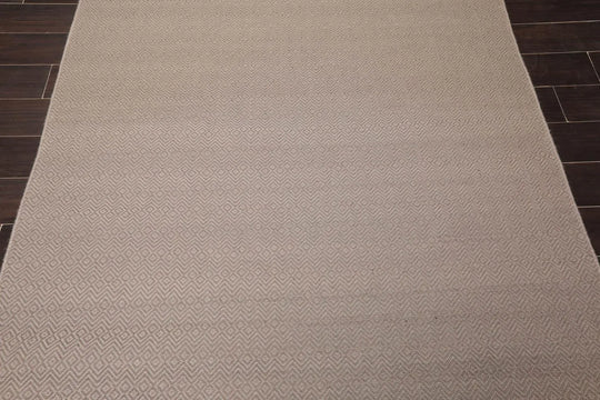 Multi Size Taupe Hand Woven Flatweave 100% Wool Traditional Oriental Area Rug