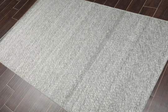 Multi Size Silver Gray Hand Woven Flatweave 100% Wool Traditional Oriental Area Rug