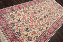 4'11'' x 9'5'' Runner Hand Knotted Wool Rare Romanian Kashaan Area Rug Ivory