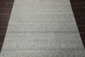 Multi Size Silver Gray Hand Woven Flatweave 100% Wool Traditional Oriental Area Rug - Oriental Rug Of Houston
