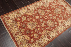 3’ x 5’1" Hand Knotted 100% Wool Agra Traditional Oriental Area Rug Peach, Beige - Oriental Rug Of Houston