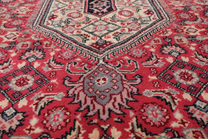 5'6'' x 7'11'' Hand Knotted Rare Romanian Ferahaan 100% Wool Area Rug Pink Black - Oriental Rug Of Houston