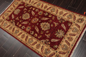 3’ x 5’ Hand Knotted 100% Wool Peshawar Traditional Oriental Area Rug Red - Oriental Rug Of Houston