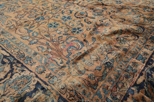 6'10" x 10'8" Antique Hand Knotted Wool Kashaan 300 KPSI Oriental Area Rug Brown - Oriental Rug Of Houston