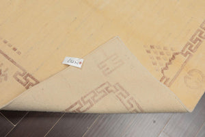 5' x 8' Hand Knotted Tibetan Wool Greek Key Modern Plus Pile Area Rug Ivory