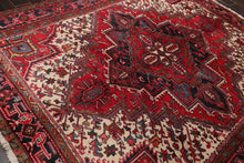 6'7'' x 8'10" Vintage Hand Knotted Wool Herizz Traditional Oriental Area Rug Red