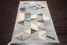 5' x 8' Indoor Outdoor Hand Woven 100% Recycled PET Yarn Modern Kilim Area Rug Gray - Oriental Rug Of Houston