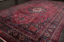 10'9"x16'5" Palace Burgundy Hand Knotted 100% Wool Mashad Traditional 200 KPSI Oriental Area Rug