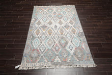 5' x 8' Indoor Outdoor Hand Woven 100% Recycled PET Yarn Modern Kilim Area Rug Beige - Oriental Rug Of Houston