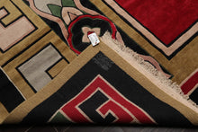 10x14 Pistacchio Hand Knotted Tibetan 100% Wool Art Deco Art Deco Oriental Area Rug