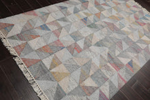 5' x 8' Indoor Outdoor Hand Woven 100% Recycled PET Yarn Modern Kilim Area Rug Gray - Oriental Rug Of Houston