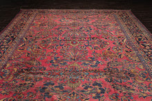 10x14 Pink Hand Knotted 100% Wool Sarouk Traditional Oriental Area Rug