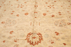 12'1"x17'9" Palace Beige Hand Knotted Oushak 100% Wool Traditional Oriental Area Rug