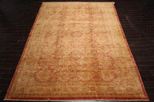 10x14 Gold Hand Knotted Afghan  Oushak  100% Wool Oushak Traditional Oriental Area Rug