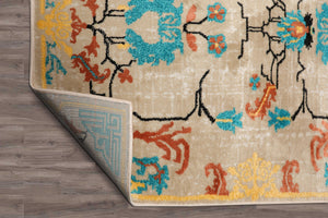04' 00''x06' 00'' Beige Aqua Rust Color Persian style rugs .