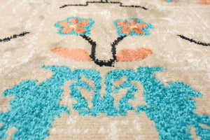 Beige Aqua Rust Color Persian rug patterns.