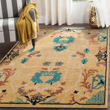 Gold Aqua Rust Color Persian style rugs. 