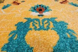 Gold Aqua Rust Color Persian rug patterns.