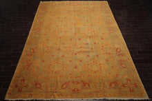 10x14 Gold Hand Knotted Oushak 100% Wool Traditional Oriental Area Rug