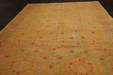 10x14 Gold Hand Knotted Oushak 100% Wool Traditional Oriental Area Rug