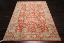 9x12 Coral, Beige Hand Knotted 100% Wool Peshawar Traditional Oriental Area Rug