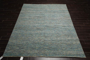 8x10 Hand Knotted 100% Wool Modern & Contemporary Oriental Area Rug Aqua, Ivory Color - Oriental Rug Of Houston