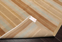 8'x 10' Hand Knotted Tibetan 100% Wool Stripes 150 KPSI Modern Area Rug Tan - Oriental Rug Of Houston