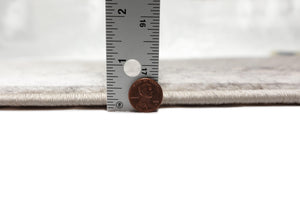 Width measurement of Gray Beige Color Machine Made Persian style rugs.
