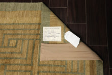 9x12 Gold, Olive Hand Knotted Tibetan 100% Wool Michaelian & Kohlberg Modern & Contemporary Oriental Area Rug