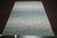 8x10 Hand Knotted 100% Wool Modern & Contemporary Oriental Area Rug Cream, Aqua Color - Oriental Rug Of Houston