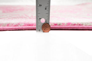 Width measurement of Beige Gray Pink Color Machine Made Persian style rugs.