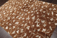 5'8" x 8'5" Hand Knotted Tibetan Wool & Art Silk Floral Oriental Area Rug Brown - Oriental Rug Of Houston