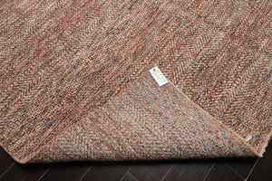 8x10 Rust, Ivory Hand Knotted 100% Wool Modern Oriental Area Rug - Oriental Rug Of Houston