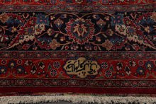 11'7''x15'5'' Palace Burgundy, Midnight Blue Hand Knotted 100% Wool Tabriz Traditional Oriental Area Rug