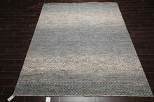 8' x 10' Hand Knotted 100% Wool Modern Oriental Area Rug Ivory, Blue, Aqua