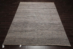 8' x 10' Hand Knotted 100% Wool Modern Oriental Area Rug Ivory, Gray, Brown - Oriental Rug Of Houston