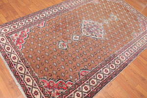 4'9 x 7'9" Hand Knotted Traditional 100% Wool Authentic Oriental Area Rug Brown - Oriental Rug Of Houston