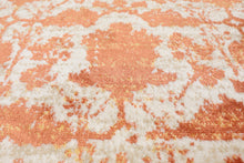 Ivory Beige Orange Color Machine Made Persian rug patterns.