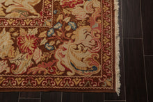 9x12 Brown, Beig Hand Knotted Oushak Wool and Silk Turkish Oushak Arts & Crafts Oriental Area Rug
