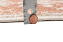 Width measurement of Ivory Beige Orange Color Machine Made Persian style rugs.