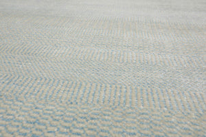 Multi Sizes Sea foam Hand Knotted Wool and Silk Modern Oriental Area Rug