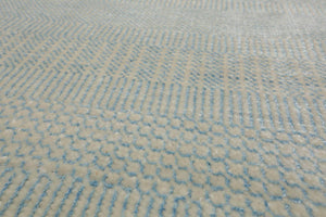 Multi Sizes Sea foam Hand Knotted Wool and Silk Modern Oriental Area Rug - Oriental Rug Of Houston