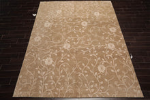 8x10 Tone On Tone Beige Hand Knotted Tibetan 100% Wool Lapchi Transitional Oriental Area Rug
