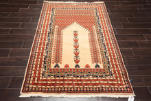 4'4'' x 6'4'' Hand Knotted 100% Wool Prayer Rug Oriental Area Rug Beige