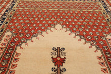 4'4'' x 6'4'' Hand Knotted 100% Wool Prayer Rug Oriental Area Rug Beige - Oriental Rug Of Houston
