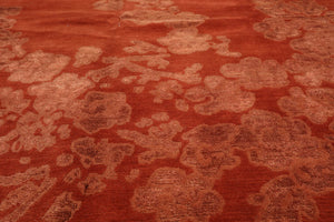 8x10 Burnt Orange, Muted Earth Tone Hand Knotted 100% Wool Tibetan Transitional Oriental Area Rug
